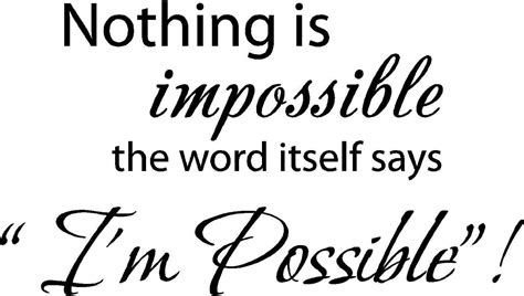 Q002 Nothing Is Impossiblethe Word Itself Says Im Possible Vinyl