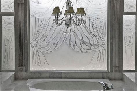 Frosted Glass Door And Pannels W Etched Design For Office Or Household