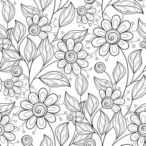 Seamless Monochrome Floral Pattern Stock Vector Image By ©krivoruchko