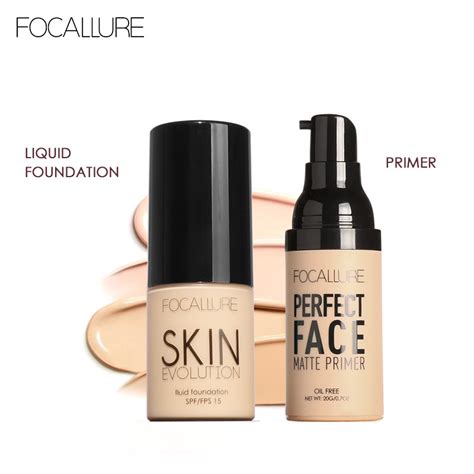 Focallure Face Makeup Liquid Foundation Full Coverage Primer Cream