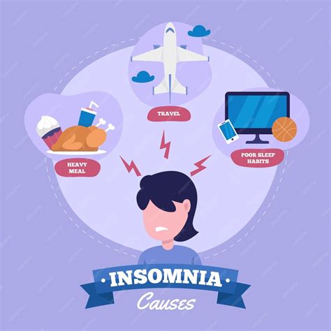 Free Vector Flat Design Insomnia Causes Set