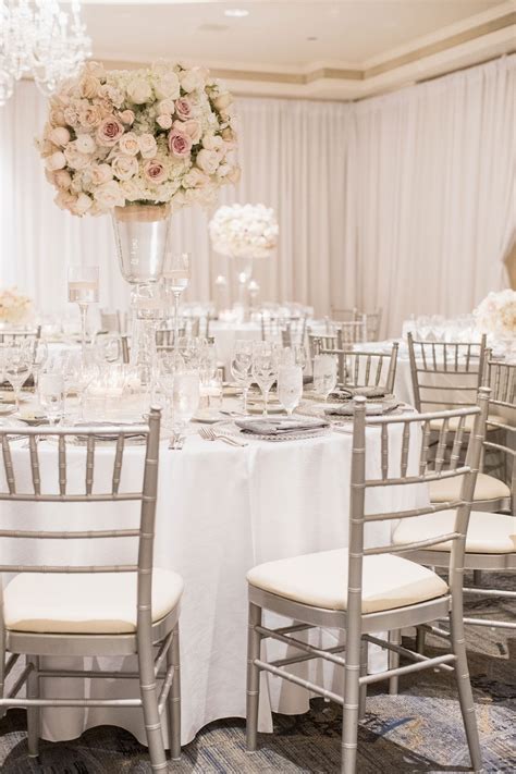 It is the most popular piece of event furniture ordered for weddings. Silver Chiavari Chairs at Wedding Reception