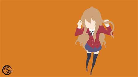 Brunette Long Hair Toradora Aisaka Taiga Simple Background Anime
