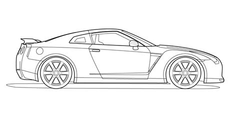 Hi all, here's a very easy tutorial of how to draw a car, just follow the simple step by step video or images and draw this car in minutes. Side view vector line drawing of a Nissan GT-R ...
