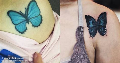 Cover Up Butterfly Tattoo On The Left Shoulder