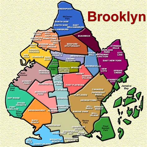Borough Brooklyn Neighborhoods Maps