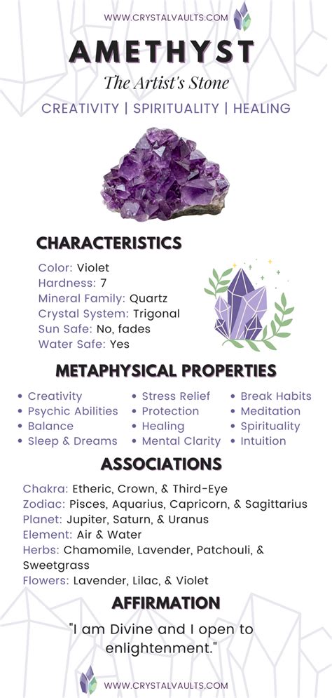 Amethyst Healing Properties Meanings And Uses Crystal Vaults