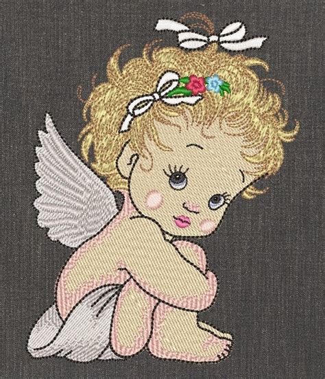 Little Angel Embroidery Design Baby Angel Embroidery Etsy
