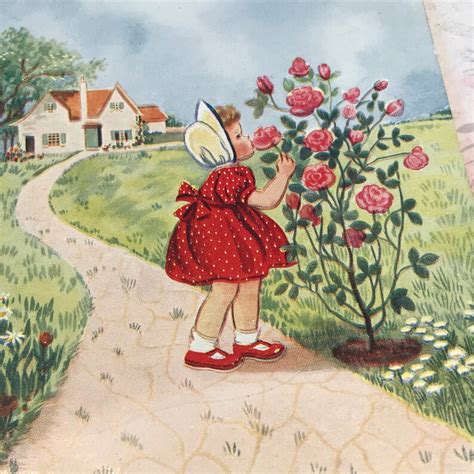 Our Kiddies Birthday Card Cute Vintage Postcard Little Girl Etsy