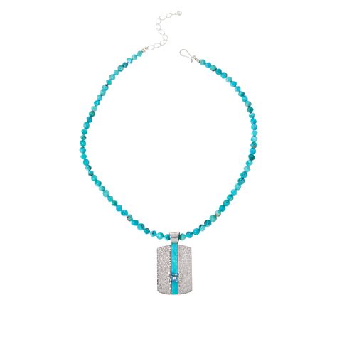 Jay King Sterling Silver Turquoise And Blue Topaz Pendant And Necklace