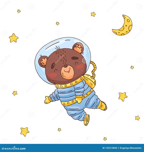 Bear Astronaut Cartoon Vector 41998093
