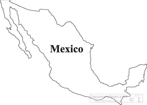 Country Maps Clipart Photo Image Mexico Outline Map Clipart 13