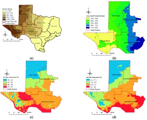 A Texas Elevation Map And Its Climate Divisions B Mean Annual