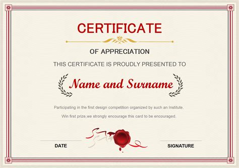 Word Of Certificate Of Appreciationdoc Wps Free Templates