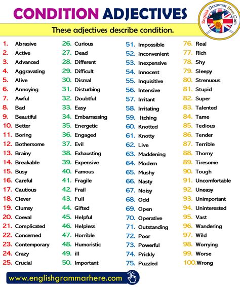 The.gov means it's official.federal government websites often end in.gov or.mil. Condition Adjectives List in English - English Grammar Here
