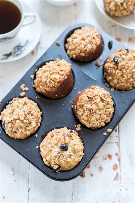 Blueberry Banana Muffin With Crunchy Granola Streusel Recipe The