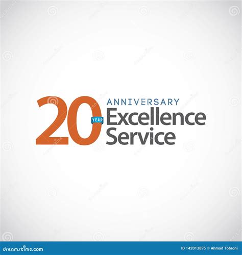 20 Year Anniversary Excellence Service Vector Template Design