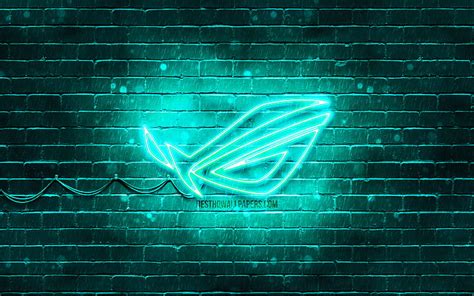 2024 🔥rog Turquoise Logo Turquoise Brickwall Republic Of Gamers Rog