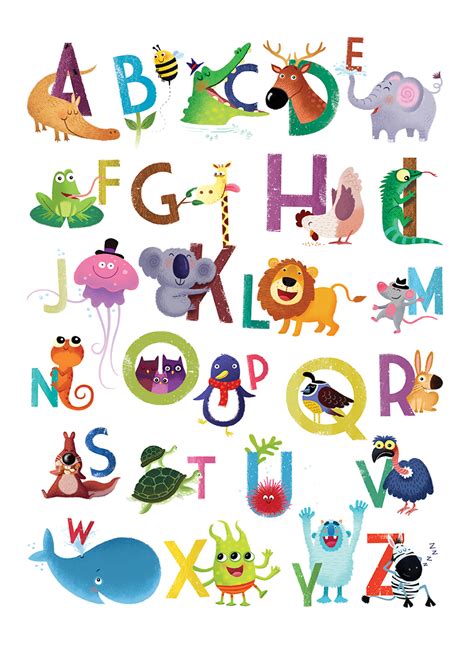Illustrated Alphabet Letters For Kids Let Kids Learn English The Fun