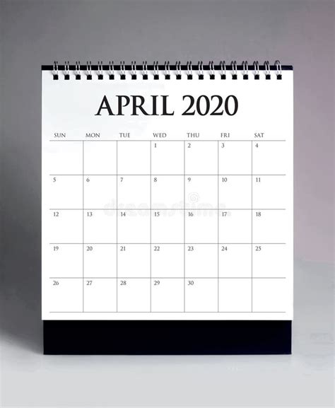 Simple Desk Calendar 2020 April Stock Photo Image Of Month Table