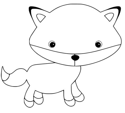 A Cute Baby Fox Coloring Page Free Printable Coloring Pages For Kids