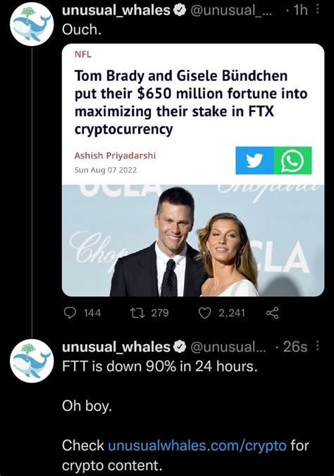 Unusualwhales Unusual Ouch Th Nfl Tom Brady And Gisele