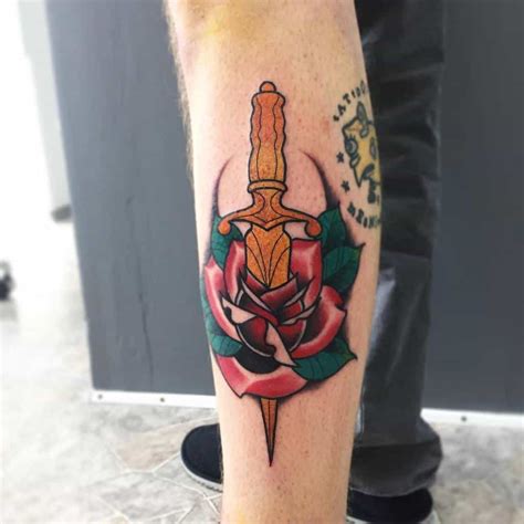 The rose stands for beauty, love, friendship, and vitality, whereas the dagger signifies death, betrayal, destruction, and insidiousness. Top 69 Best Rose and Dagger Tattoo Ideas - [2020 ...
