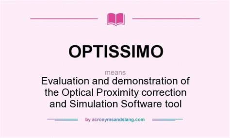 What does OPTISSIMO mean? - Definition of OPTISSIMO - OPTISSIMO stands ...