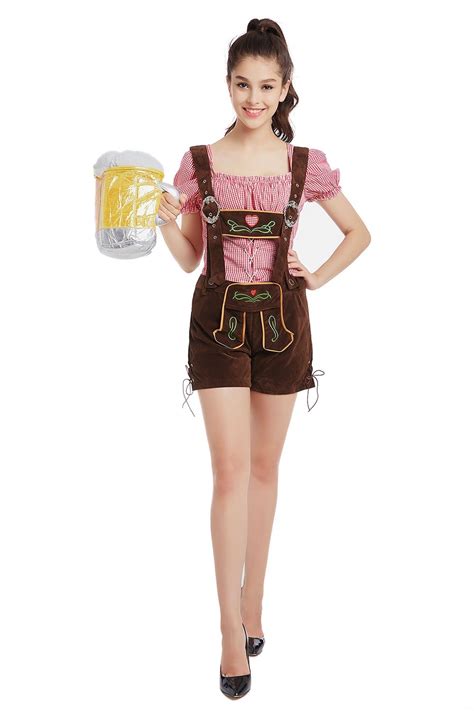 ladies oktoberfest german bavarian beer maid vintage costume lederhosen