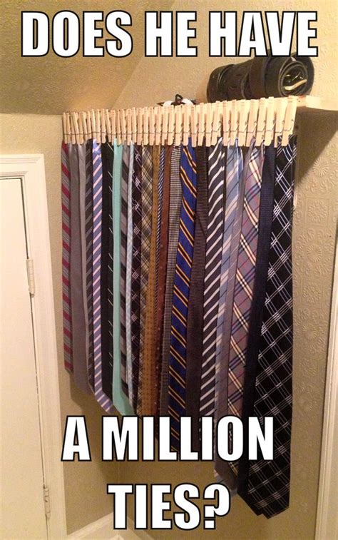 It is structured such that there are poles that the ties can comfortably hang on so the rest on the back of the next hung tie. DIY tie organization! | Tie organization, Diy closet, Men closet