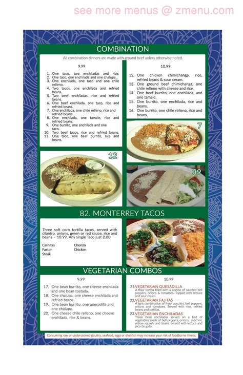 Our sioux city location have different pricing on some items. Online Menu of monterrey mexican restaurant Restaurant ...