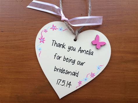 Personalised Hand Decorated Wooden Hanging Heart Thank You