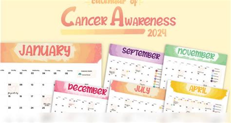 Free Printable Cancer Awareness Calendar 2024