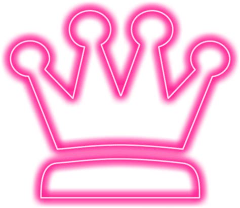 Crown Pink Pinkcrown Queen King Neon Neoneffect Light Clipart - Large png image