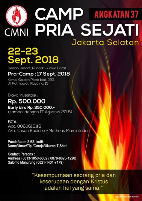 pria sejati camp 22 23 september 2018 cmni jakarta selatan