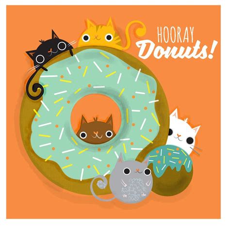 Cats Love Donuts On Behance Cat Love Donut Cat Cat Illustration