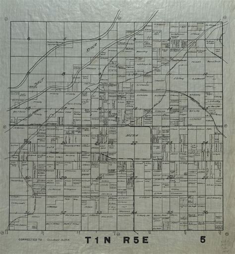 1914 Maricopa County Arizona Land Ownership Plat Map T1n T5e Arizona