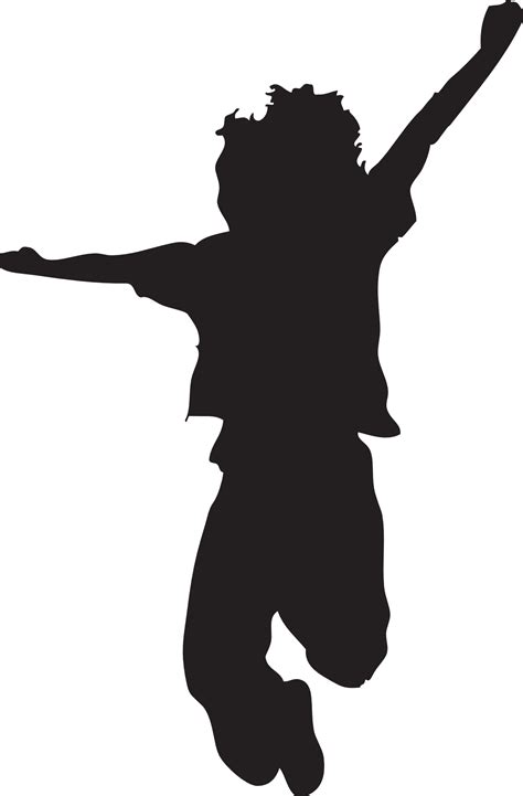 Jumping Kid Silhouette Boy Outline Vector Free Psdvectoricons
