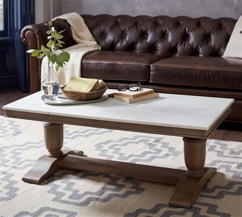 Upholstered arm chair on casters. Alexandra 48" Rectangular Marble Coffee Table | Marble ...