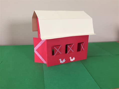 3d Paper Barn Craft Instant Download Etsy