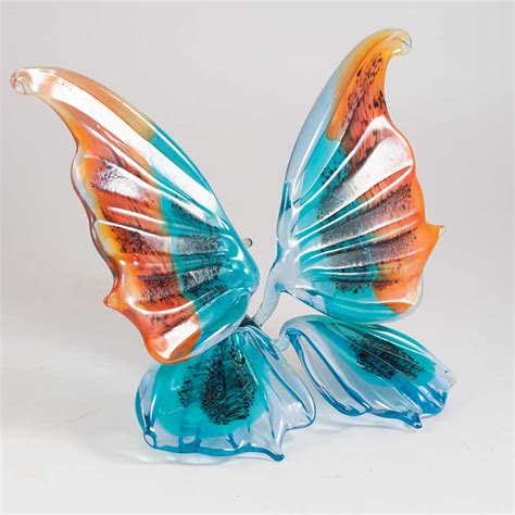 Blown Glass Butterfly Figurine Hand Blown Russian Art Glass
