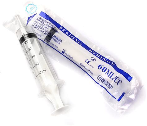 Hakacc 60 Ml Disposable Syringefeeding Syringe Sterile Package50 Ml