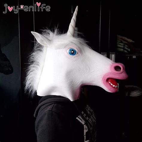 Buy Joy Enlife 1pcs Funny Scary Unicorn Head Latex Rubber Face Mask Adult Party