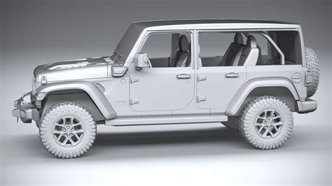 Jeep Wrangler 4xe Rubicon 2024 3D Model 199 3ds C4d Lwo Fbx Ma