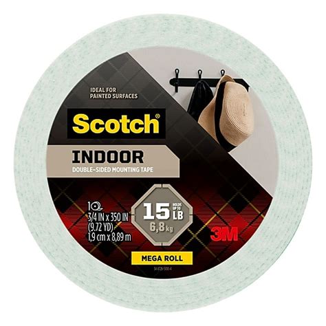 Scotch Double Sided Indoor Mounting Tape 34 X 10 Yds White 110