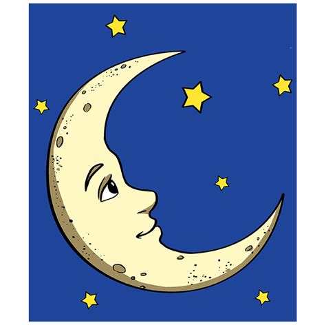 Seamless pattern moon eye pencil, for kids studio, teaching children how to draw. How To Draw A Half Moon Easy