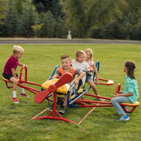 Lifetime Ace Flyer Teeter Totter Outdoor Aeroplane Seesaw In Primary