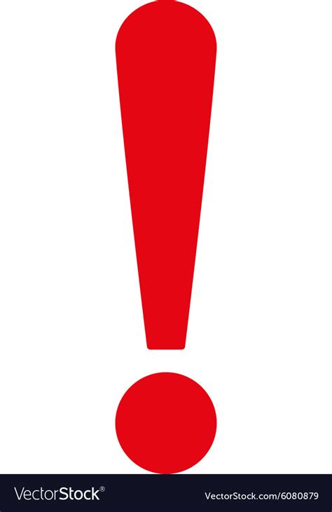 Exclamation Sign Flat Red Color Icon Royalty Free Vector