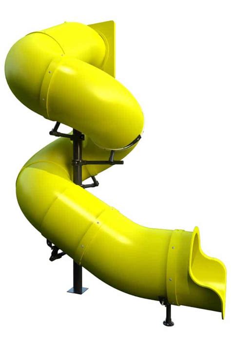 11 Foot Deck Height Spiral Tube Slide Slide And Supports Only