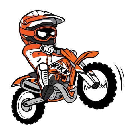 Premium Vector Motocross Motorcycle Jump Cartoon